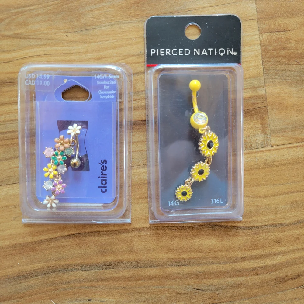 Yellow Sunflower Navel Ring